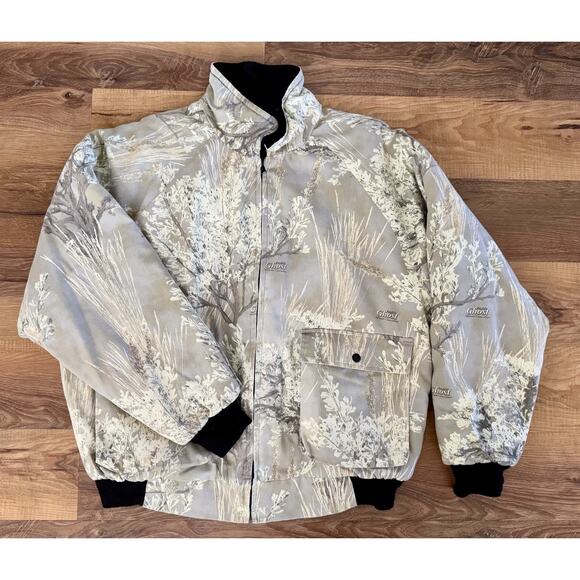 Vintage Ghost Camo Prairie Field Bomber Jacket Quilt Insulated Size XL(?) GUC - Picture 1 of 14